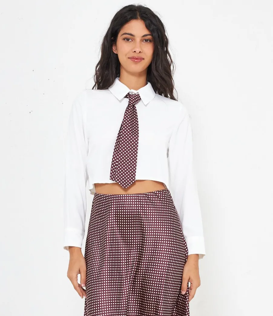 Zuiki Camicia crop con cravatta New