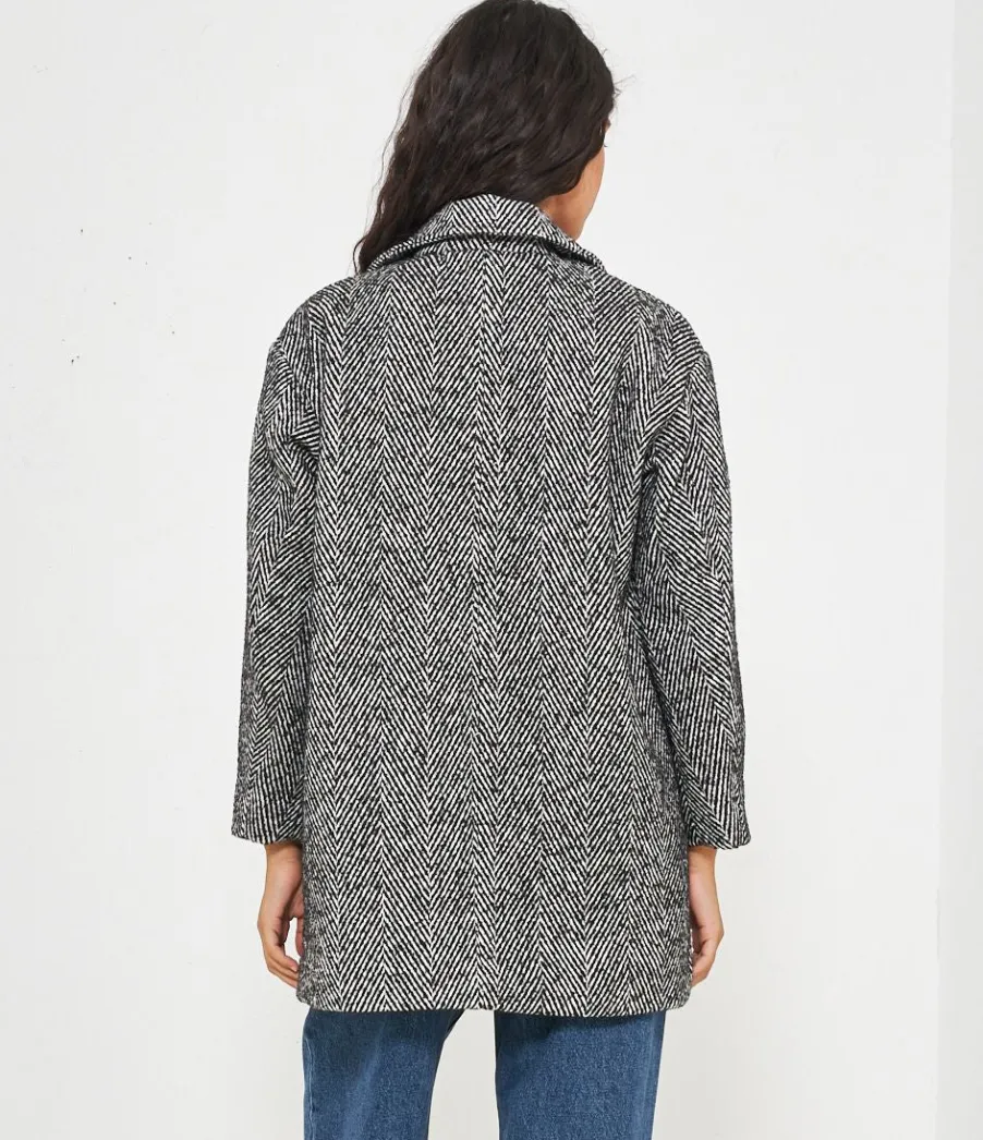 Zuiki Cappotto in misto lana Nero Discount