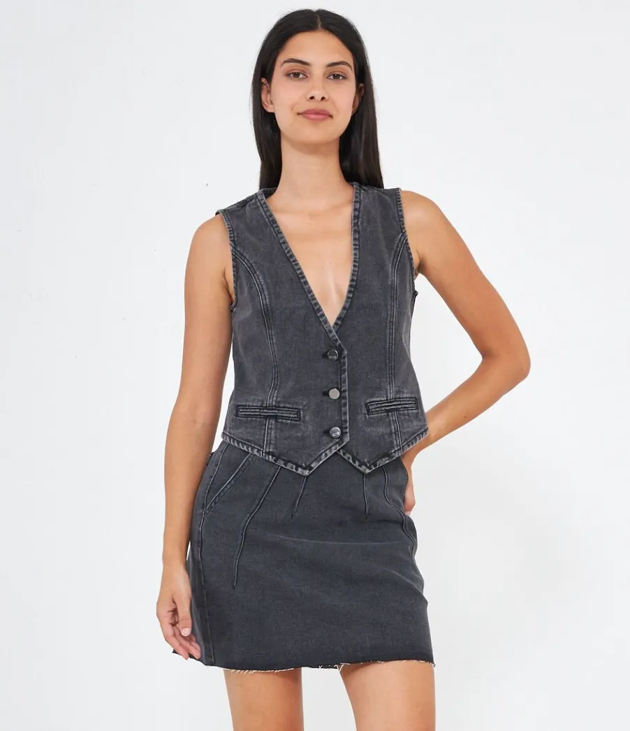 Zuiki Gilet in denim
