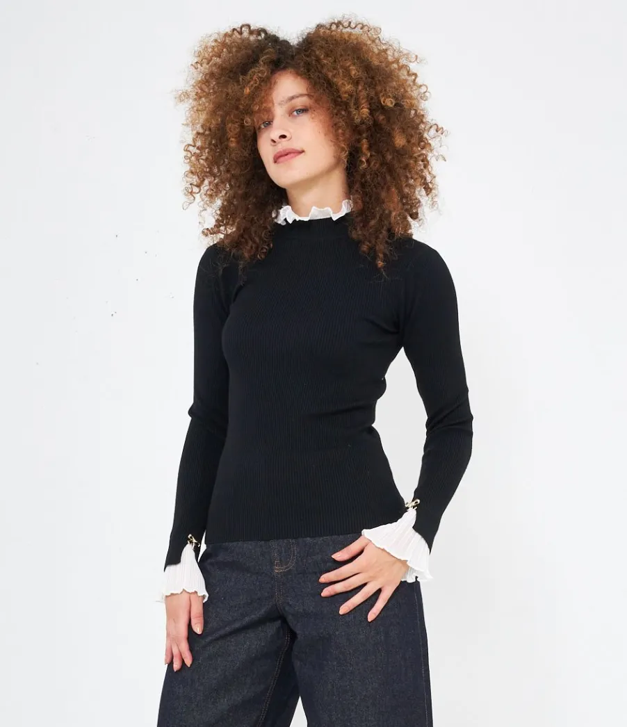 Zuiki Maglia con camicia plissè Discount