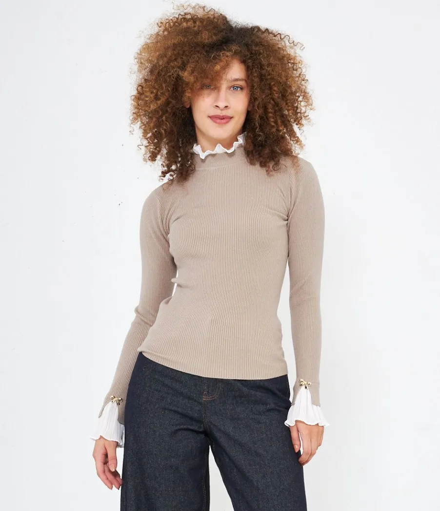 Zuiki Maglia con camicia plissè Discount