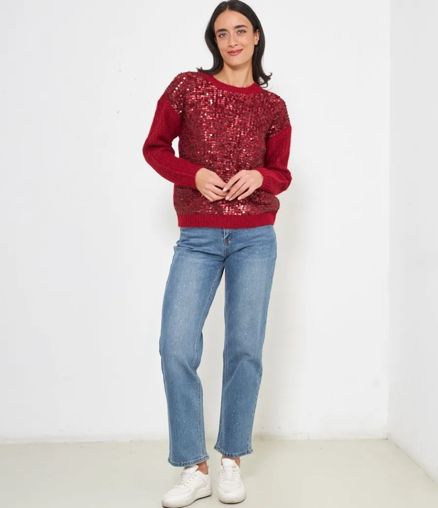 Zuiki Maglia con paillettes Discount