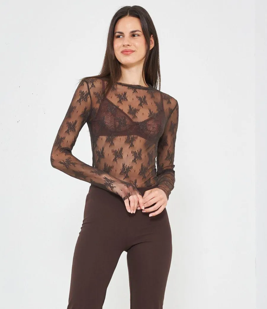 Zuiki Maglia in microrete ricamata Best