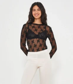 Zuiki Maglia in microrete ricamata Best