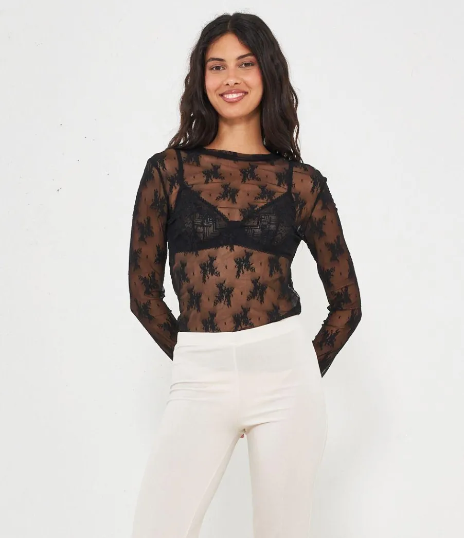 Zuiki Maglia in microrete ricamata Best