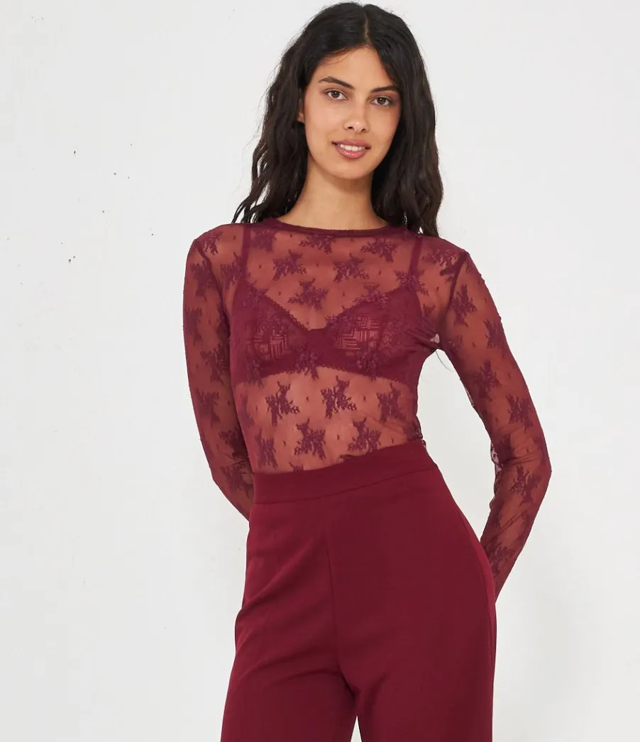 Zuiki Maglia in microrete ricamata Best