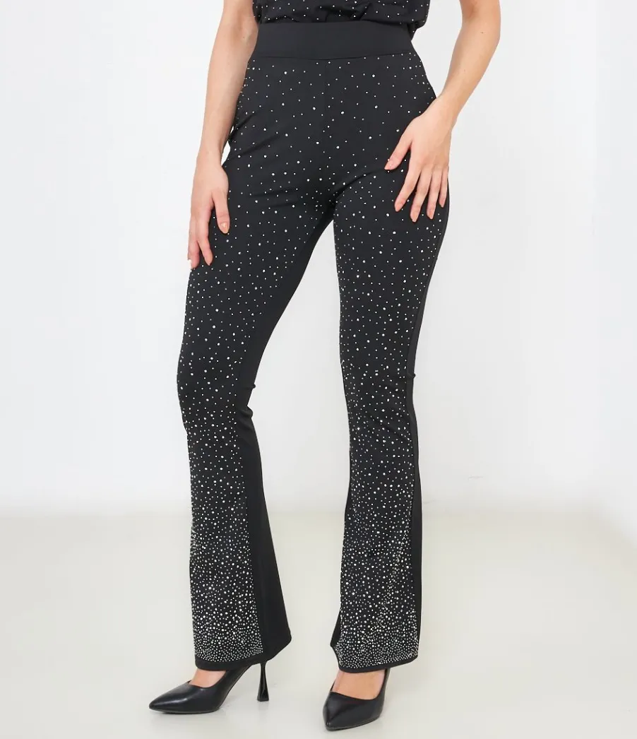 Zuiki Pantaloni con strass Nero New