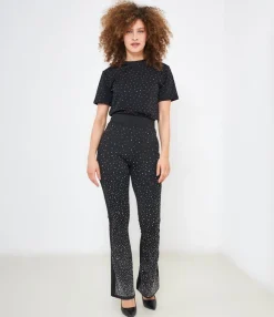 Zuiki Pantaloni con strass Nero New