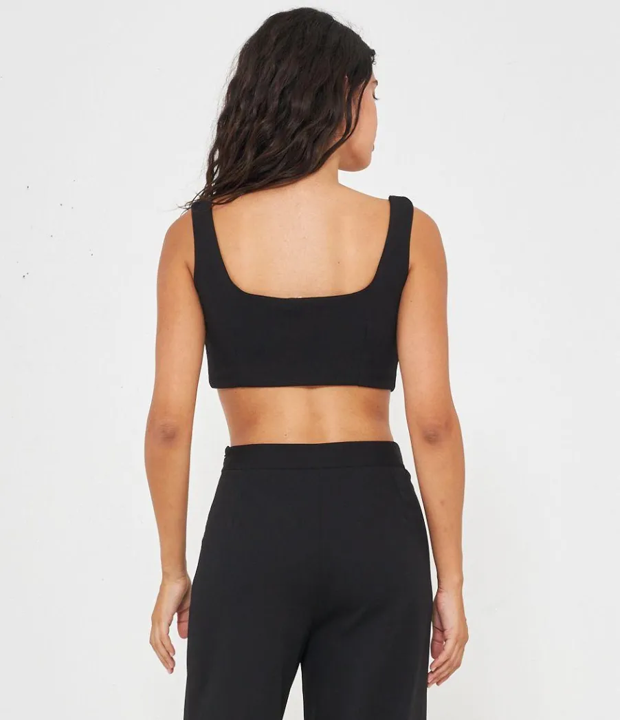 Zuiki Top crop gioiello Nero Best